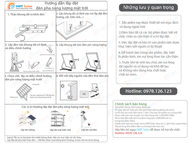 Cách lắp đặt và sử dụng đèn năng lượng mặt trời