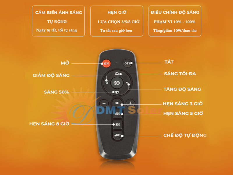 Cách sử dụng remote đèn năng lượng mặt trời