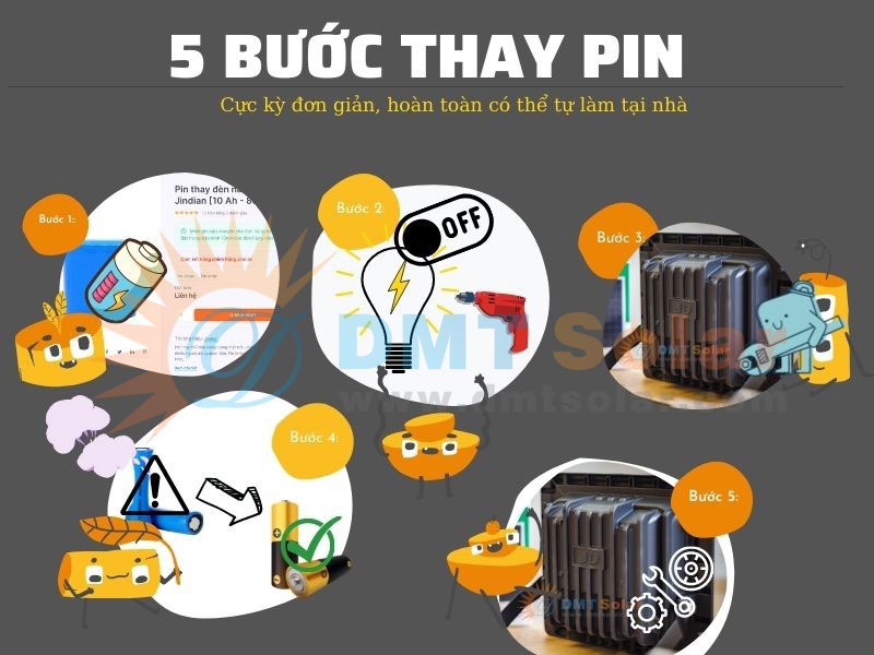 Thay pin đèn năng lượng mặt trời 