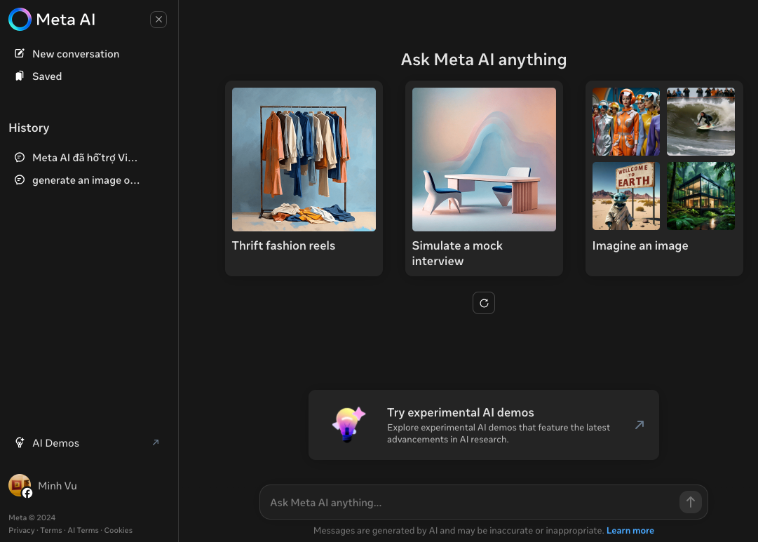 Meta AI đã có thể sử dụng tại Việt Nam: Chatbot AI cạnh tranh ChatGPT và Gemini- Ảnh 1. Meta AI đã có thể sử dụng tại Việt Nam: Chatbot AI cạnh tranh ChatGPT và Gemini- Ảnh 1.