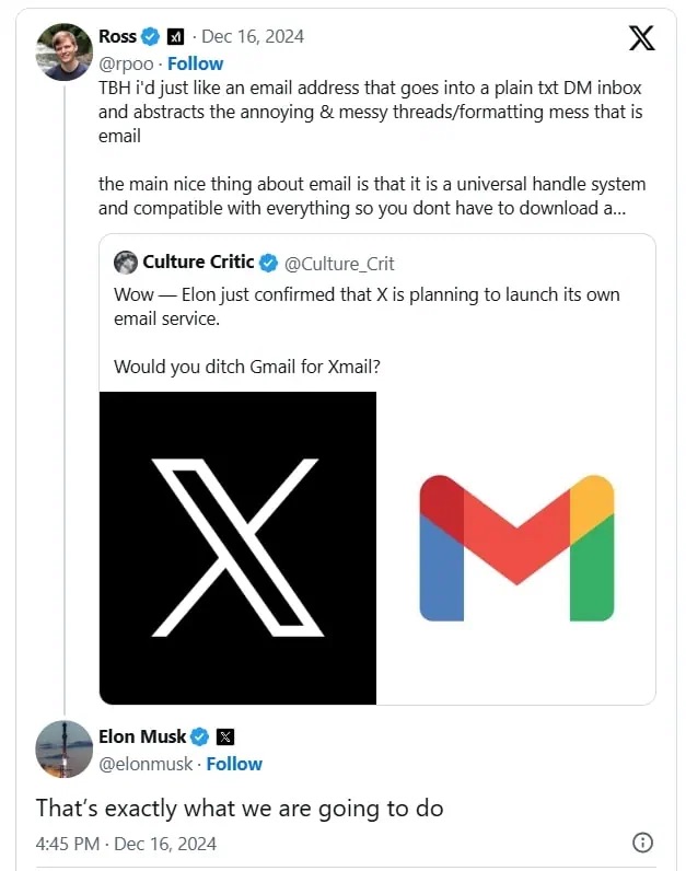 Elon Musk xác nhận đang phát triển dịch vụ Email mới- Ảnh 1. Elon Musk xác nhận đang phát triển dịch vụ Email mới- Ảnh 1.