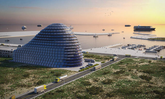 Mô phỏng tòa nhà Sun Rock khi hoàn thành. Ảnh: MVRDV