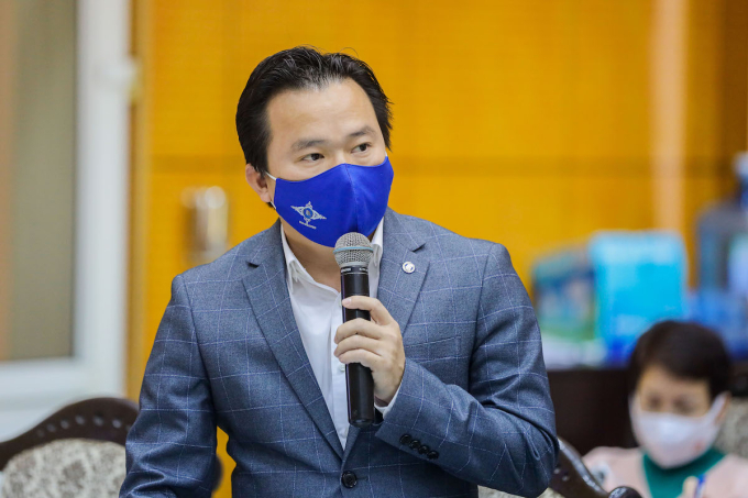 Ông Đặng Mạnh Cường, Phó tổng giám đốc BB Group phát biểu tại toạ đàm Tháo gỡ điểm nghẽn năng lượng tái tạo, ngày 22/12. Ảnh: Thắng Quang