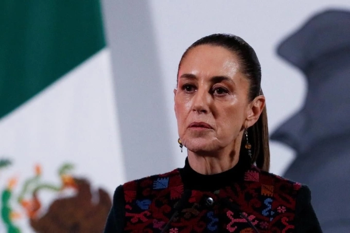 Tổng thống Mexico Claudia Sheinbaum tại buổi họp báo ở Mexico City ngày 8/1. Ảnh: Reuters