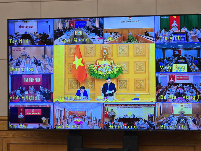 Các địa phương tham gia hội nghị trực tuyến về Quy hoạch điện VIII điều chỉnh, ngày 23/2. Ảnh: Bộ Công Thương