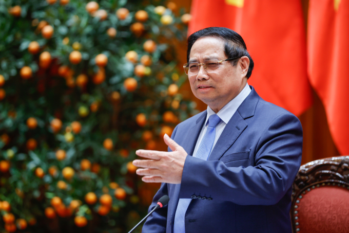 Thủ tướng Phạm Minh Chính họp với các bộ ngành, ngày 5/3. Ảnh: VGP