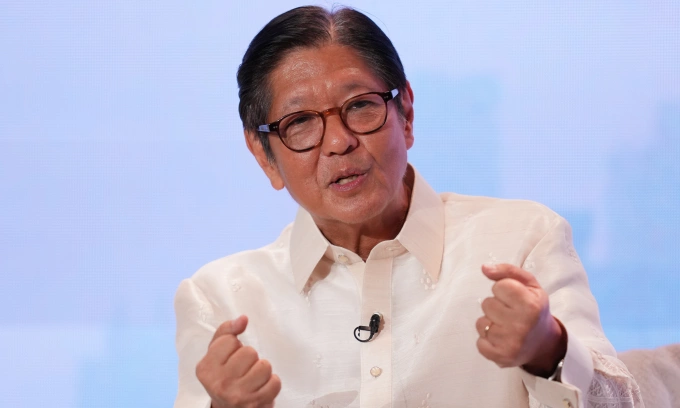 Tổng thống Ferdinand Marcos Jr. tại Makati, Philippines hôm 24/2. Ảnh: AP